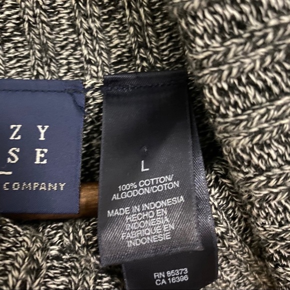 Liz Claiborne Crazy Horse NWOT Gray Striped Short Sleeve Sweater - Picture 3 of 6